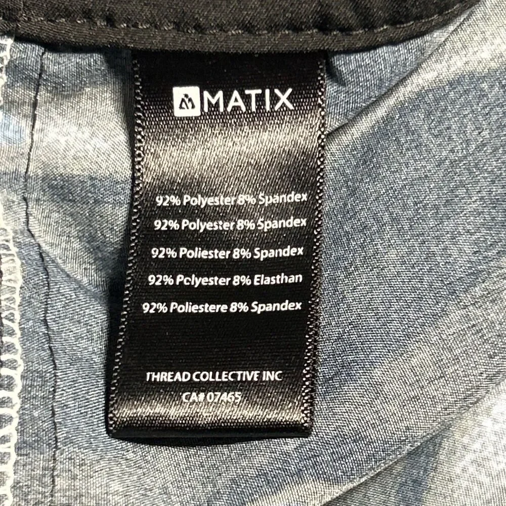 Matix Mens Board Shorts Sz. 32 Blue Black Water Waves Tie Front